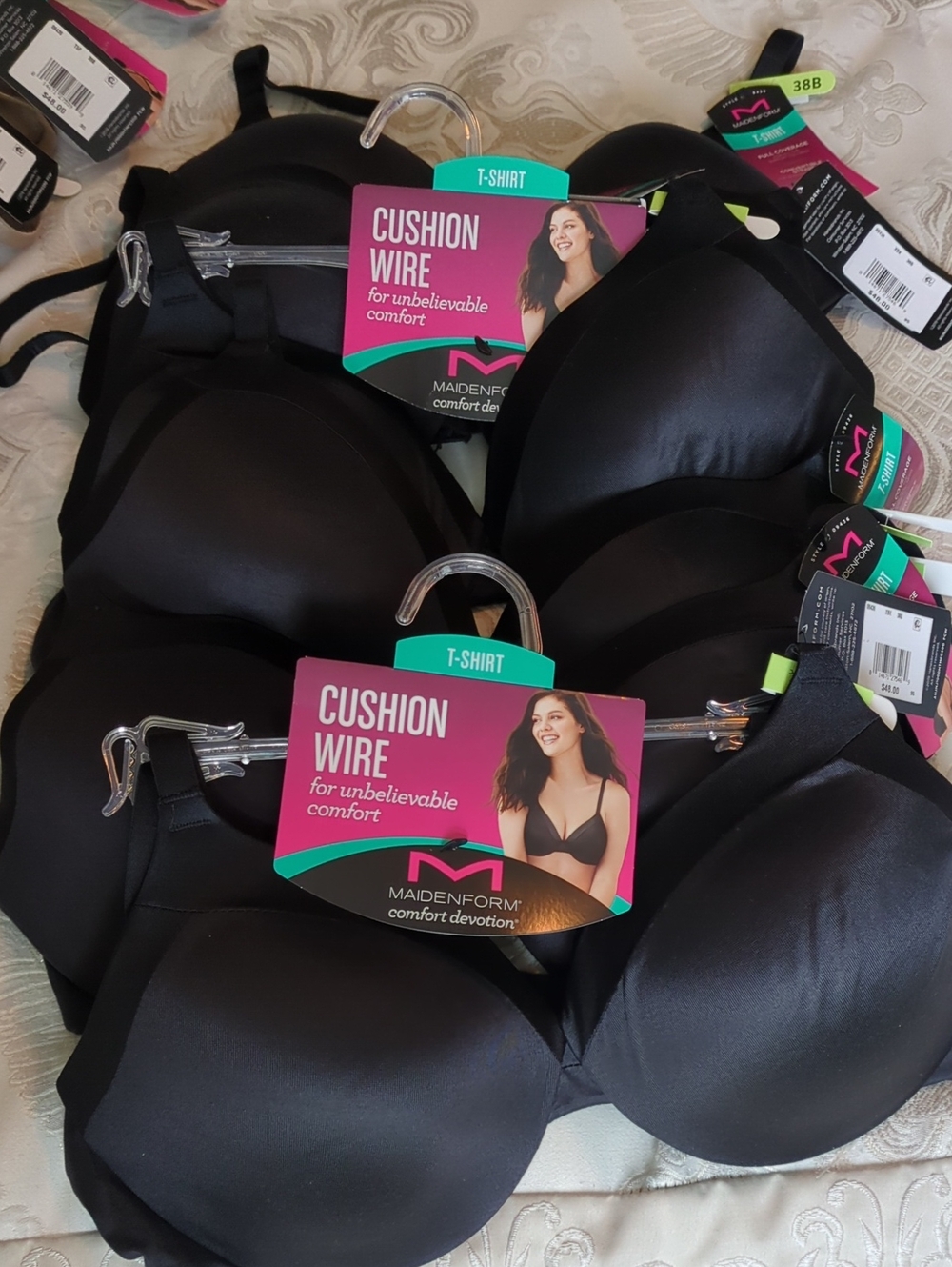 Maidenform Tshirt Bras - 38B- Black (6 Available) NWT